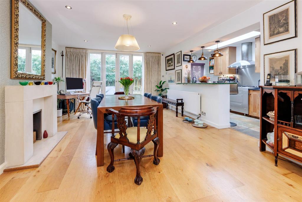 Open-plan living area, open plan living, fireplace