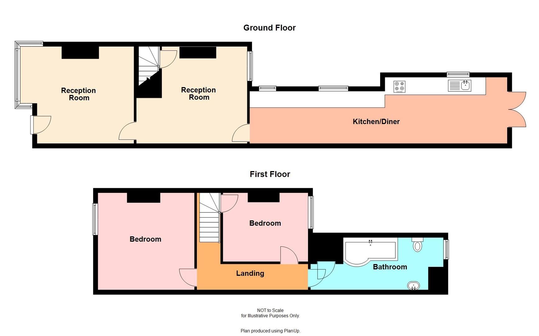 2 bedroom terraced house for sale - Floor Plan