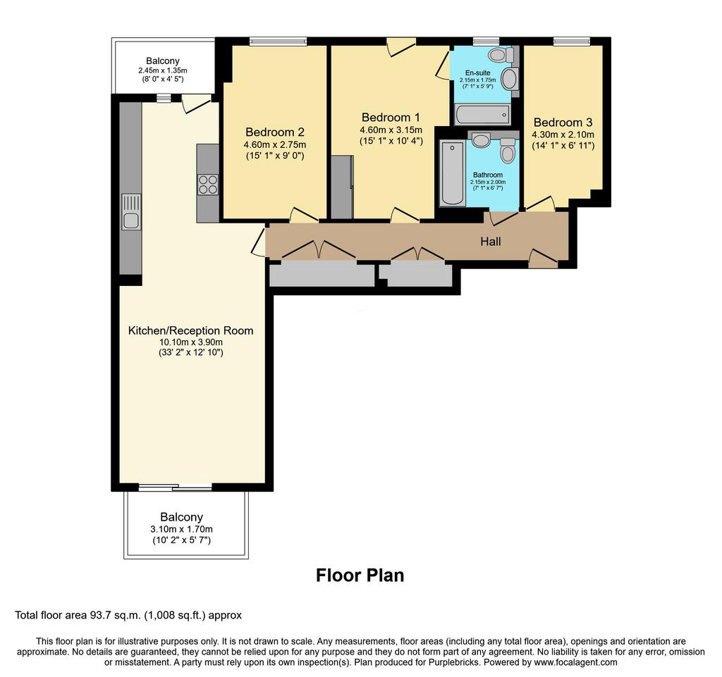 3 bedroom flat for sale - Floor Plan