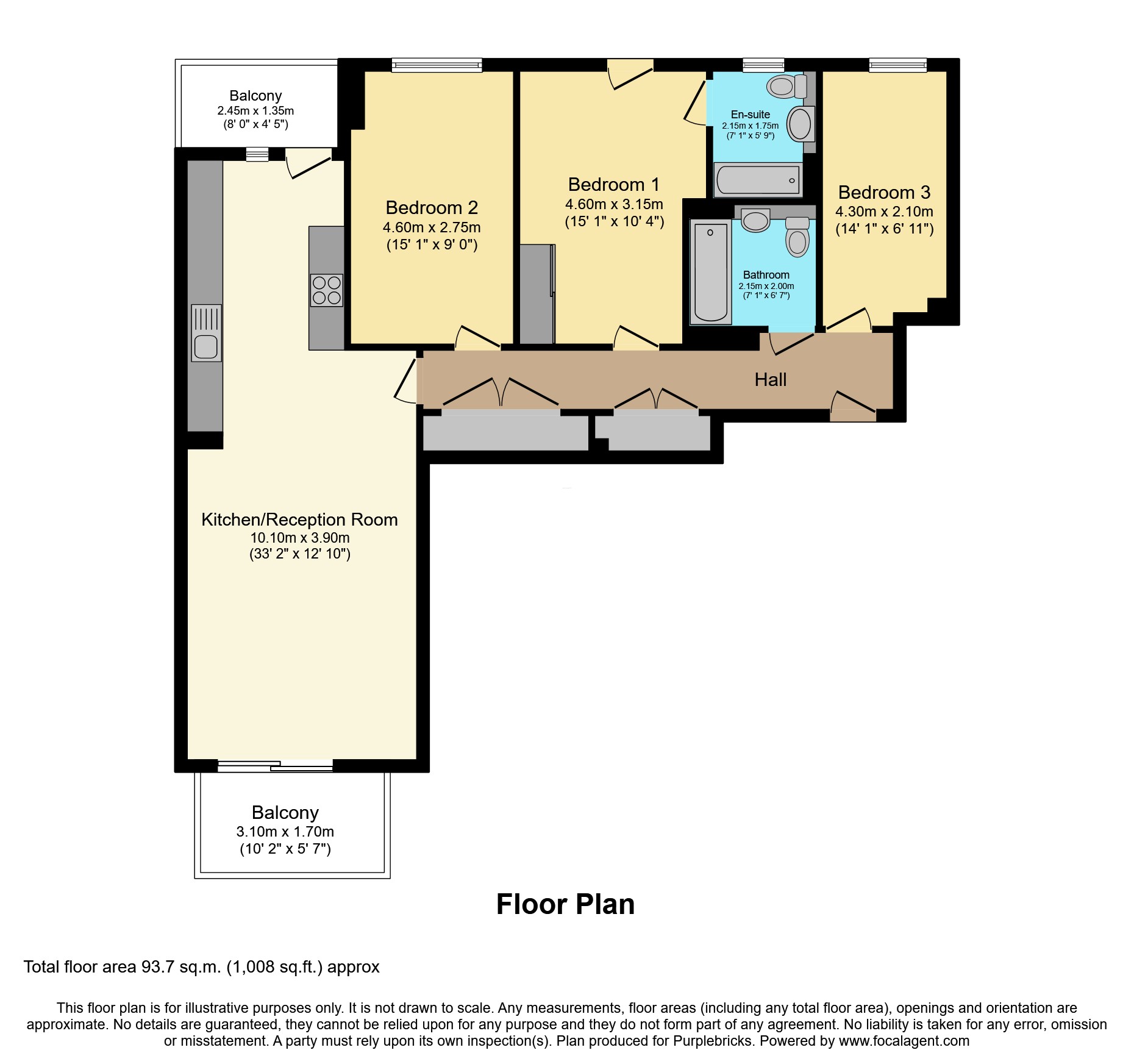 3 bedroom flat for sale - Floor Plan