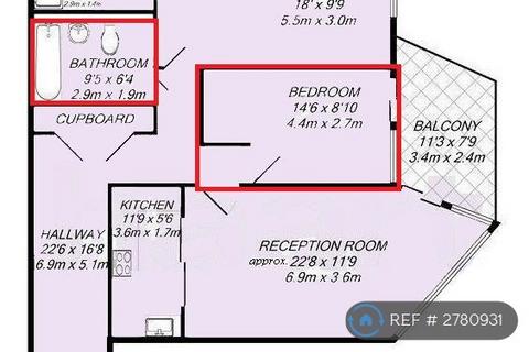 1 bedroom in a flat share to rent, Juniper Drive, London, SW18