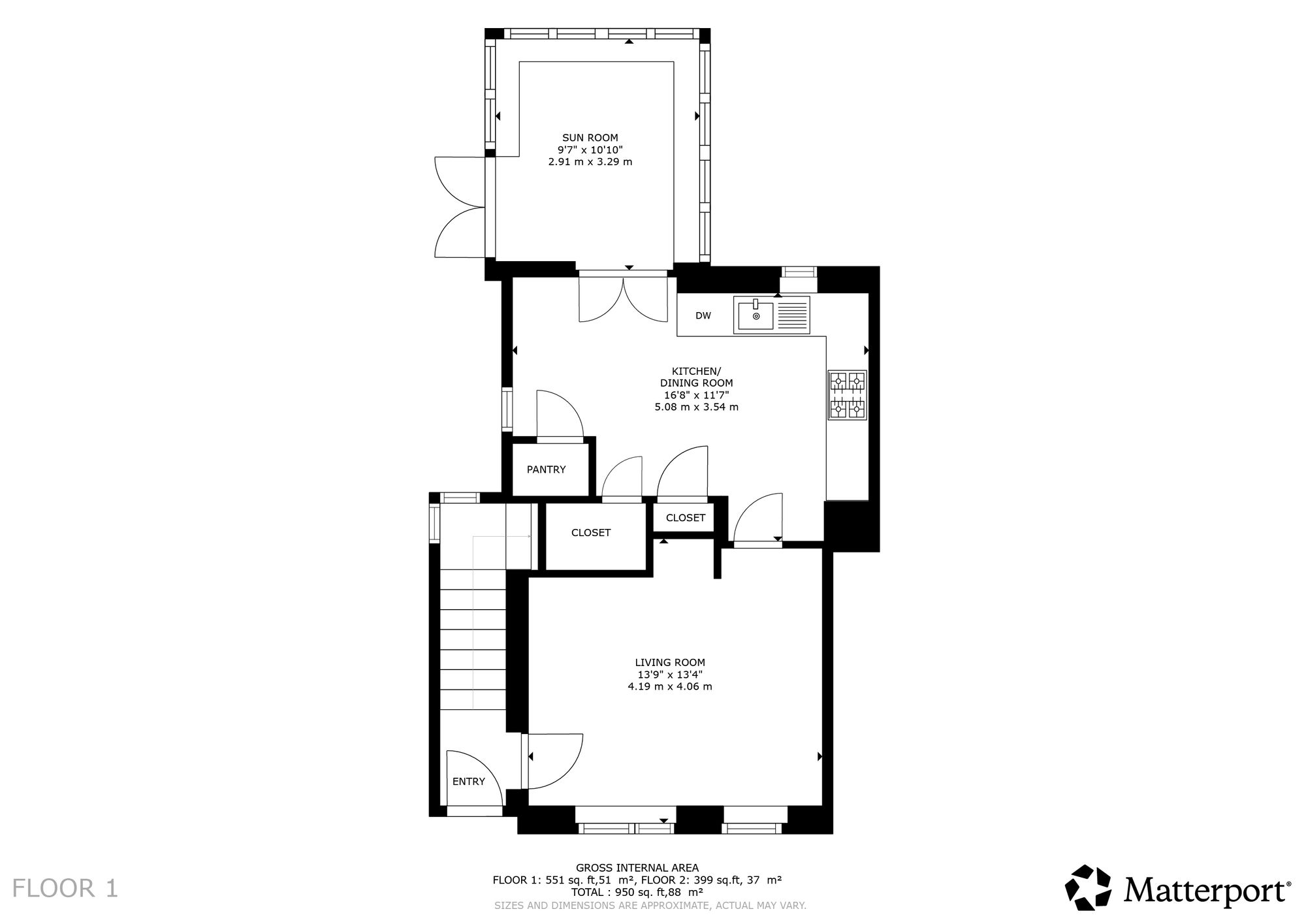 2 bedroom end of terrace house for sale - Floor Plan