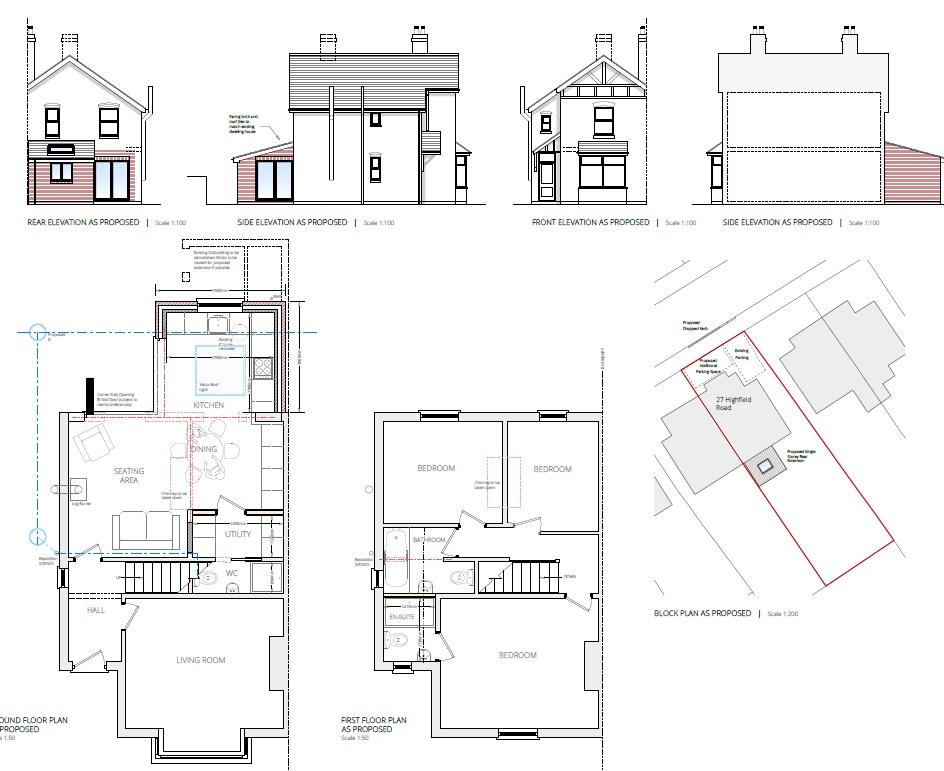 Half width single storey plan
