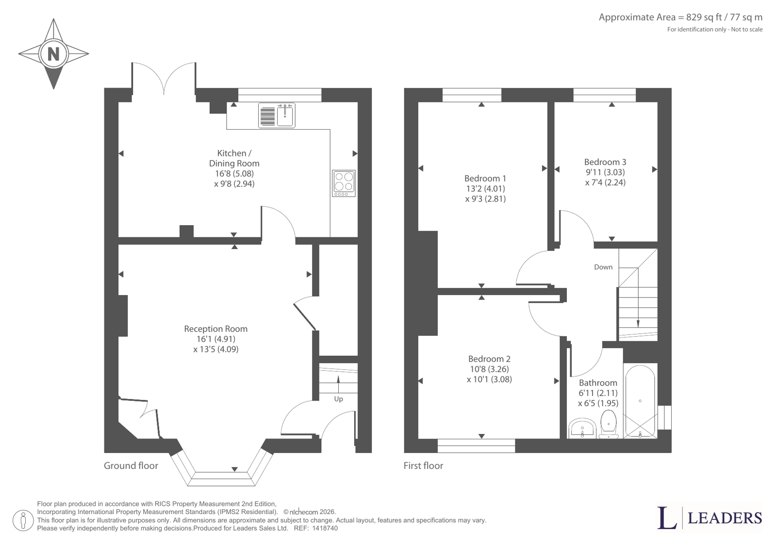 3 bedroom end of terrace house for sale - Floor Plan