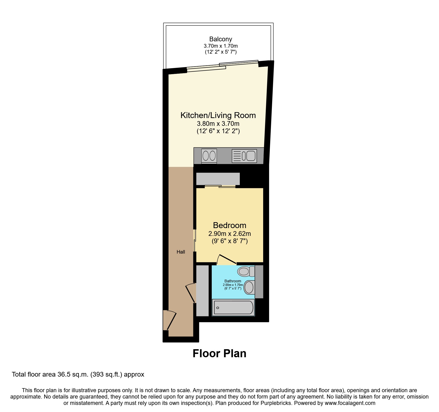 1 bedroom apartment for sale - Floor Plan