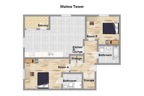 2 bedroom apartment to rent, Malmo Tower, Bailey Street, London, SE8 5EU