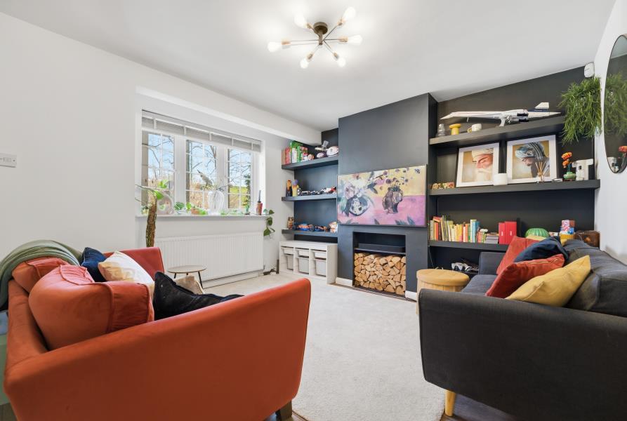 Living room, fireplace