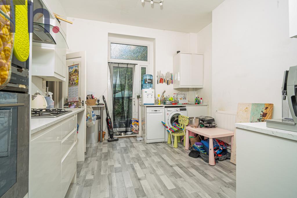 Kitchen with Door to Outside Decked Area