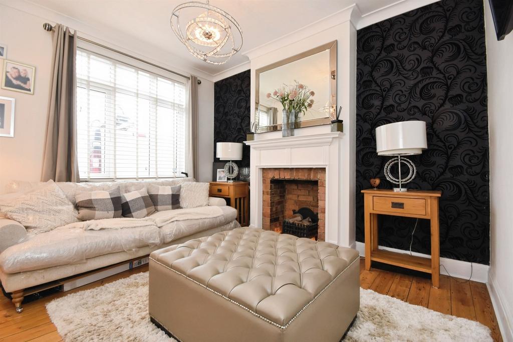 Living room, fireplace