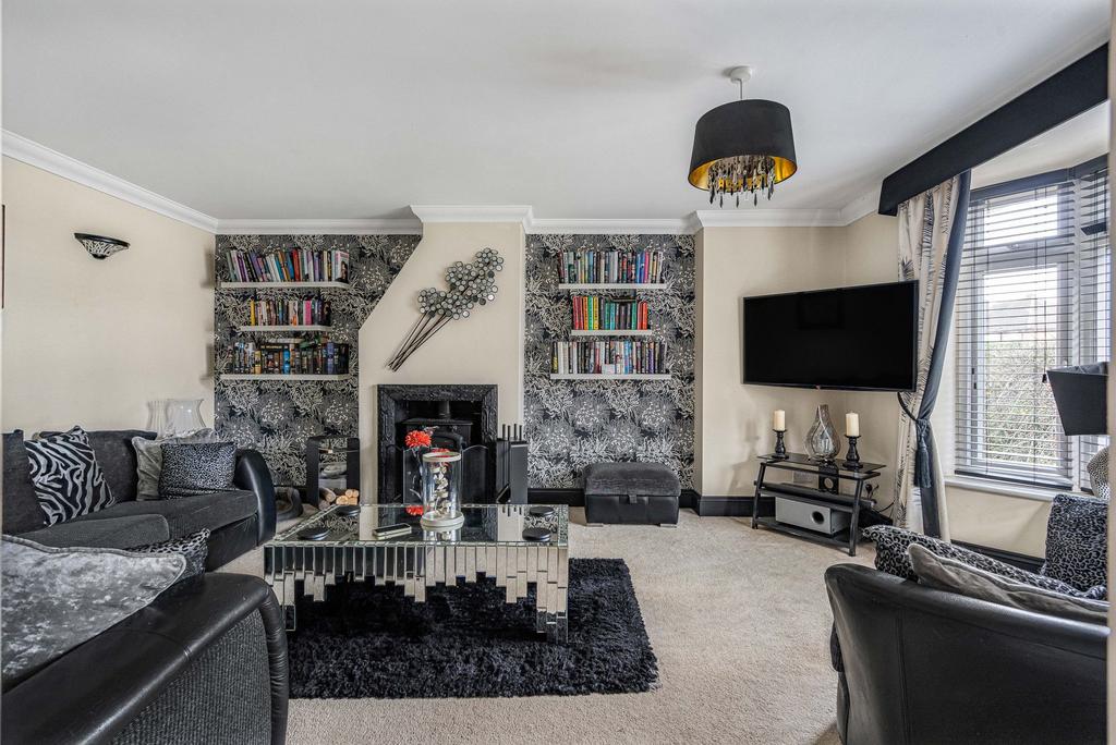 Living room, fireplace