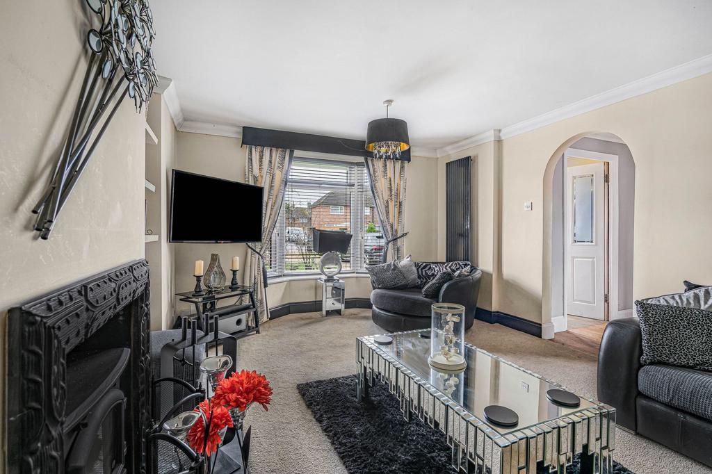 Living room, fireplace