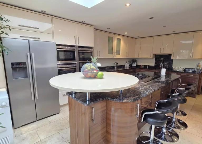 Marble worktops in kitchen area