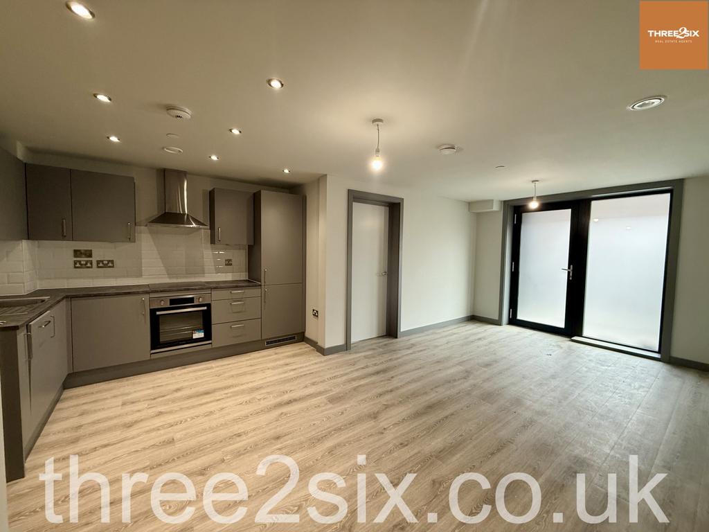 Open plan lounge kitchen