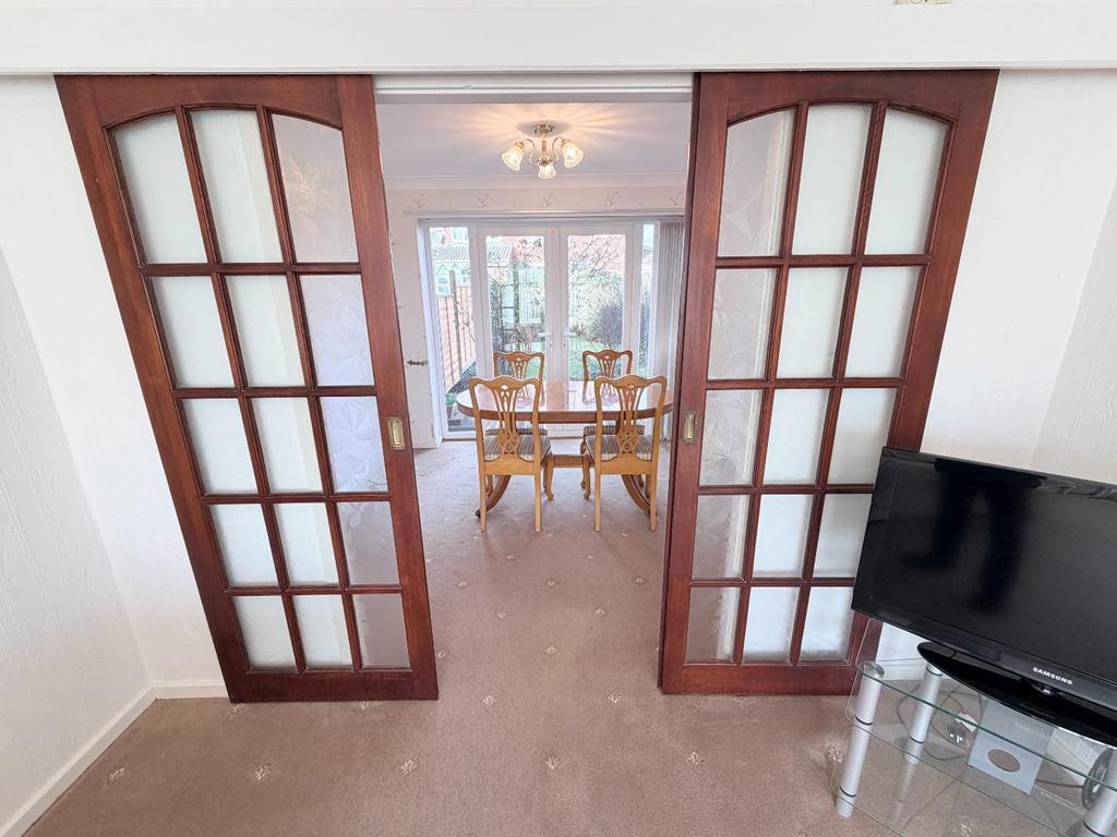 Into dining room