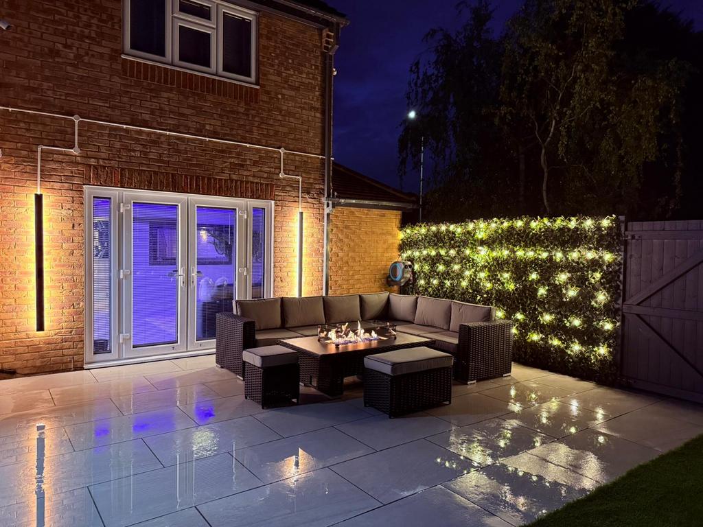 Patio view, fireplace