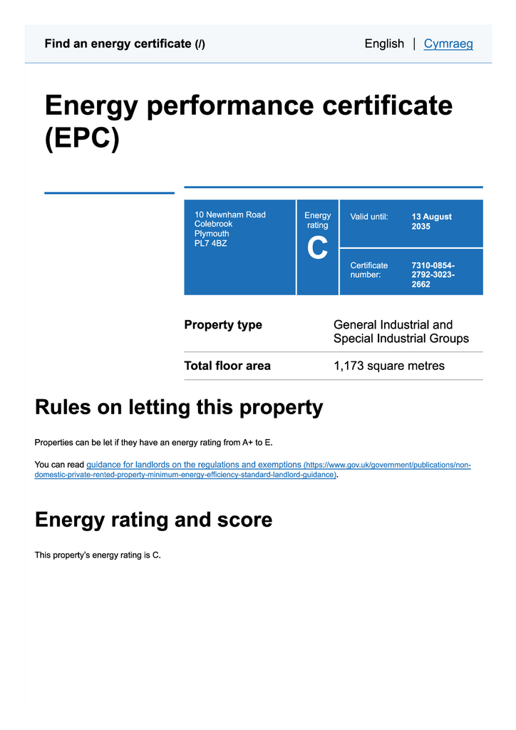 EPC Certificate