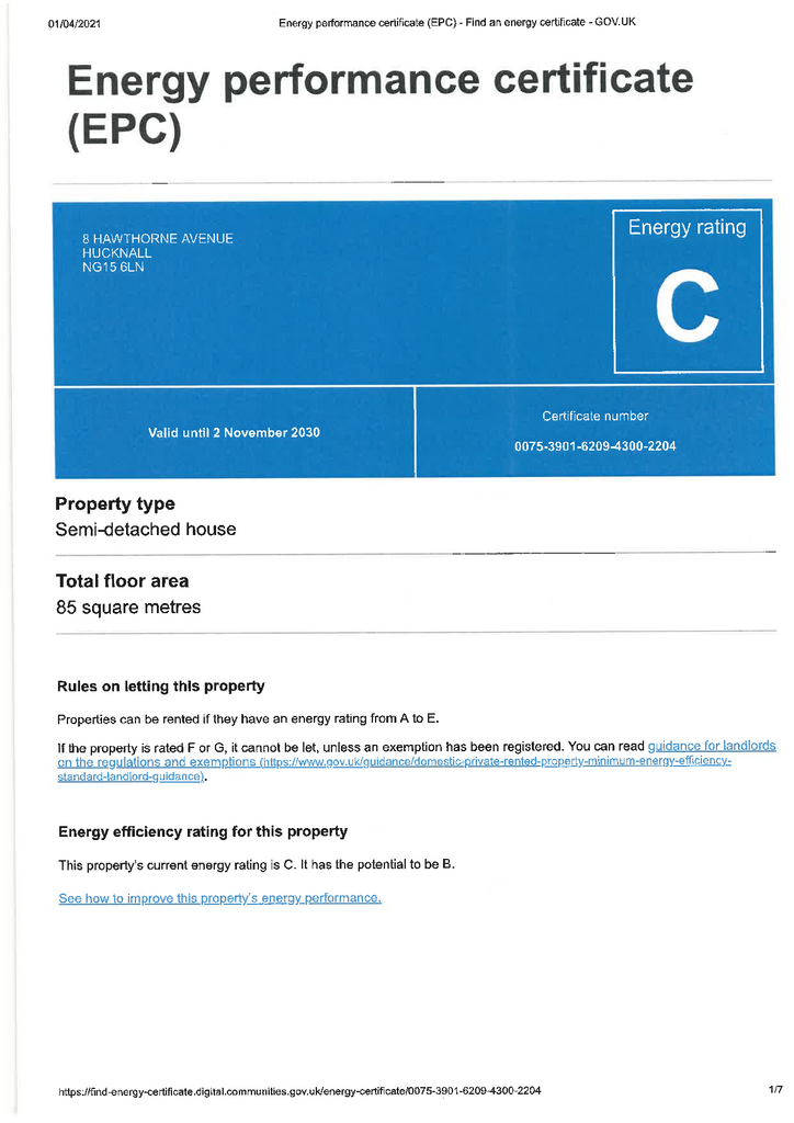 EPC Certificate