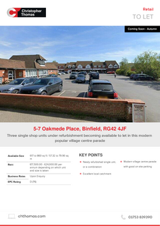 Retail property (high street) to rent, Units 5, 6 & 7 Oakmede Place, Binfield Bracknell RG42 4JF