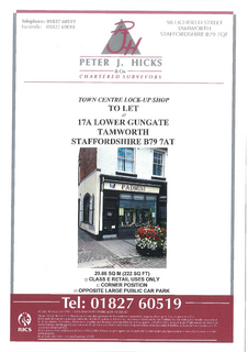 Restaurant to rent, 17 Lower Gungate Tamworth B79 7AT