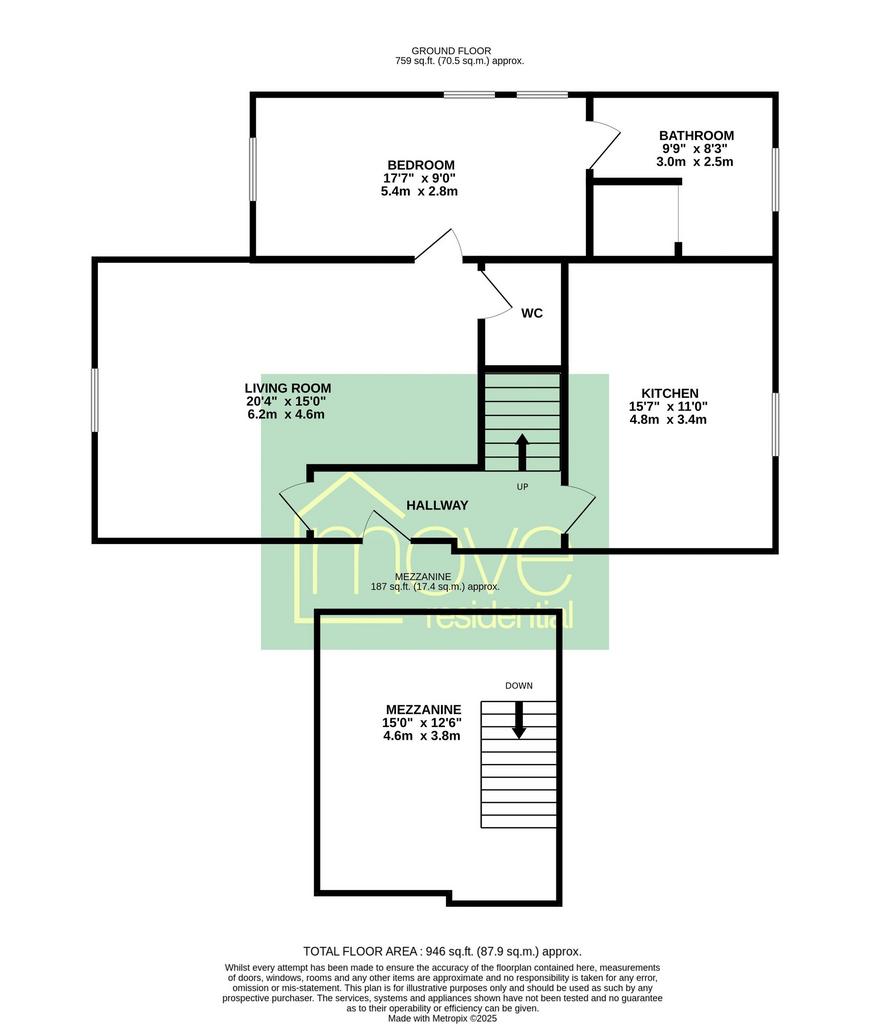 1 bedroom flat for sale - Floor Plan