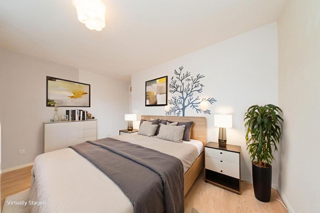 Virtually Staged Main Bedroom