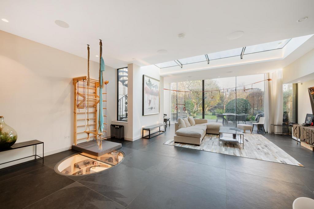 Open-plan living area, open plan living