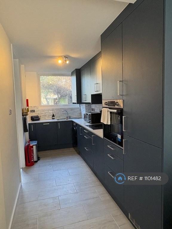 Contemporary Navy Kitchen, Integrated Appliances