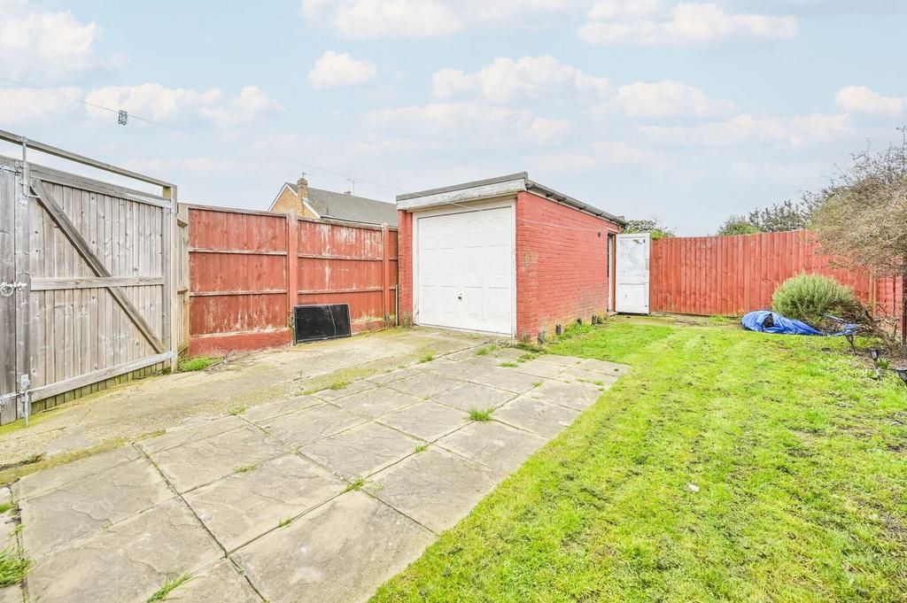Driveway view, garage