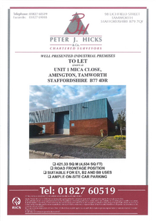 Warehouse to rent, Mica Clos Tamworth B77 4DR