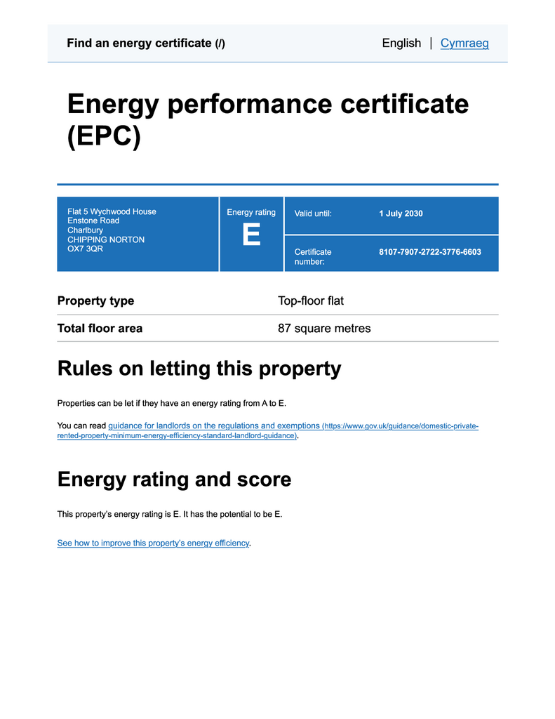 EPC Certificate