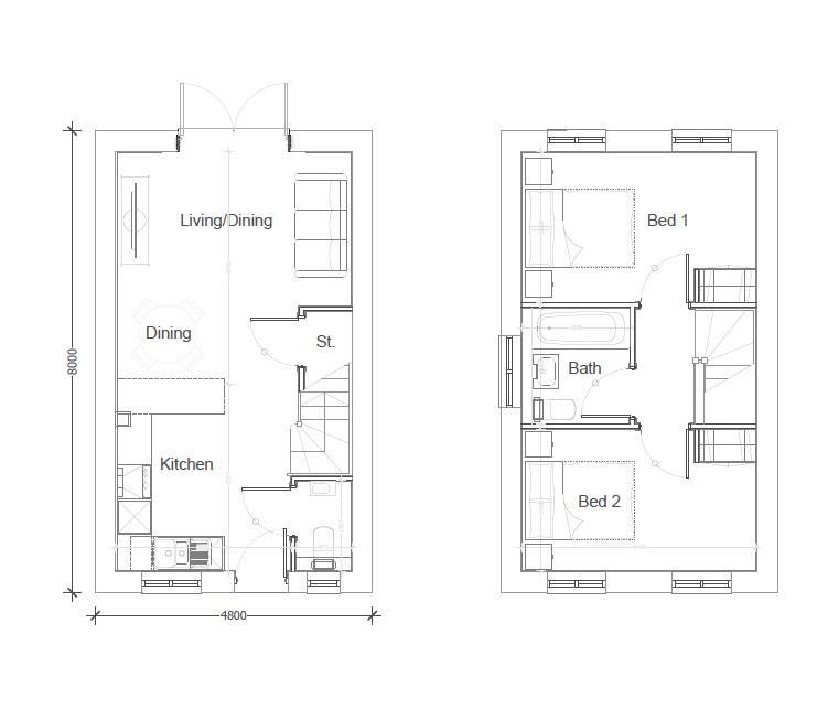 Two Bedroom Type 2 Floor plan