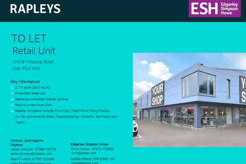 Retail property (high street) to rent, Victoria Rd Diss IP22 4GA