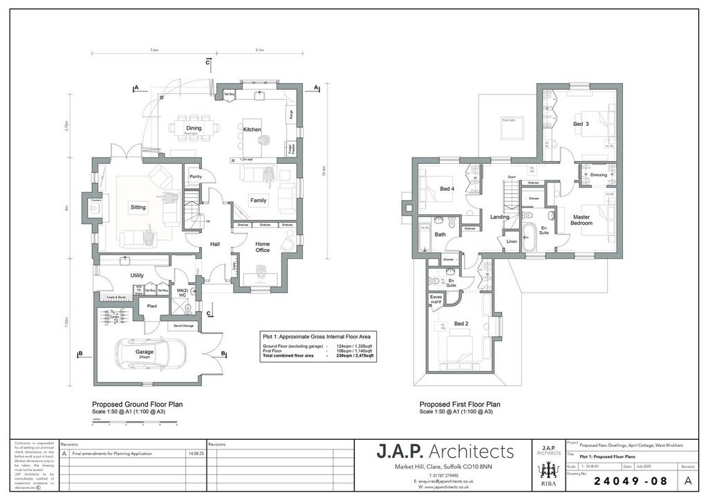25 03677 FUL-PLOT 1 PROPOSED FLOOR PLANS-7375103 p