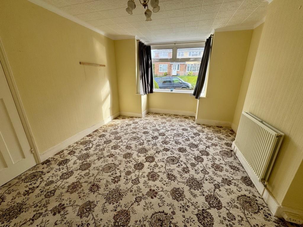 Living room with box bay window