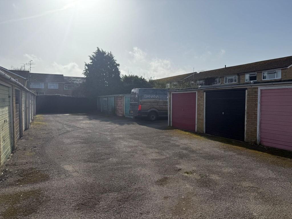 View of Verney Close garages and driveway