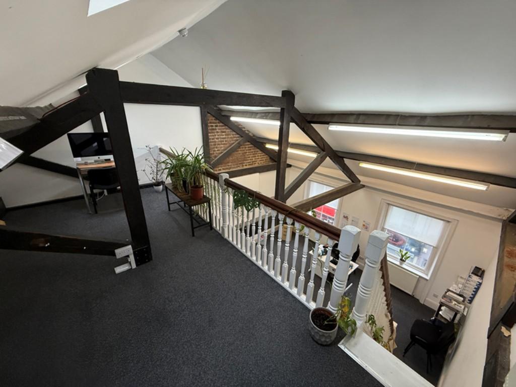View of split level office area