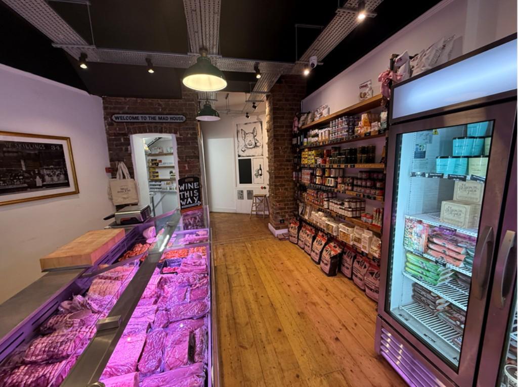 View of butchers retail area