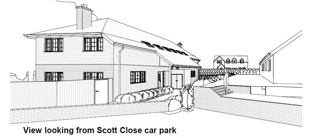 Proposed Elevation from Scott Close Car Park