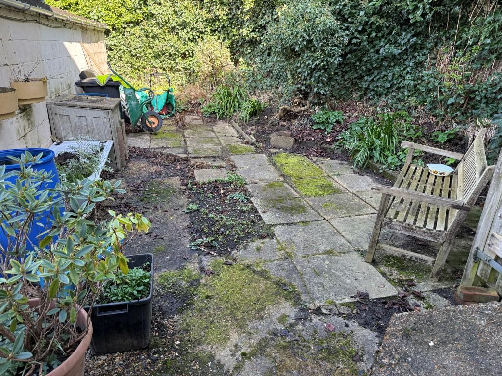 Paved rear patio area