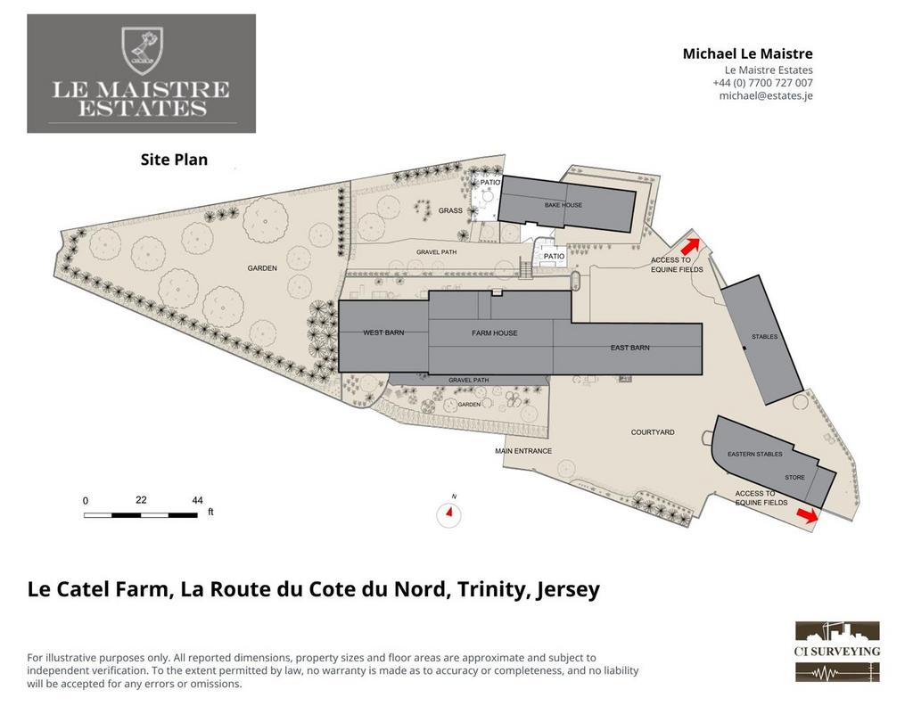 Site Plan, Le Catel Farm, La Route du Cote du Nord