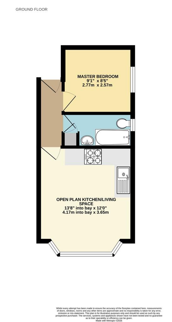 £120,000 BITTERNE PARK! NO CHAIN! LOW CHARGES! MODERN KITCHEN! - 1 bedroom flat for sale - Floor Plan