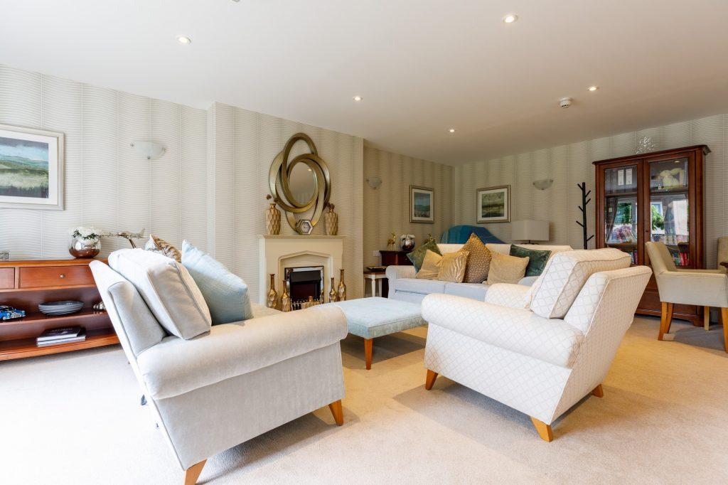 Living room, fireplace