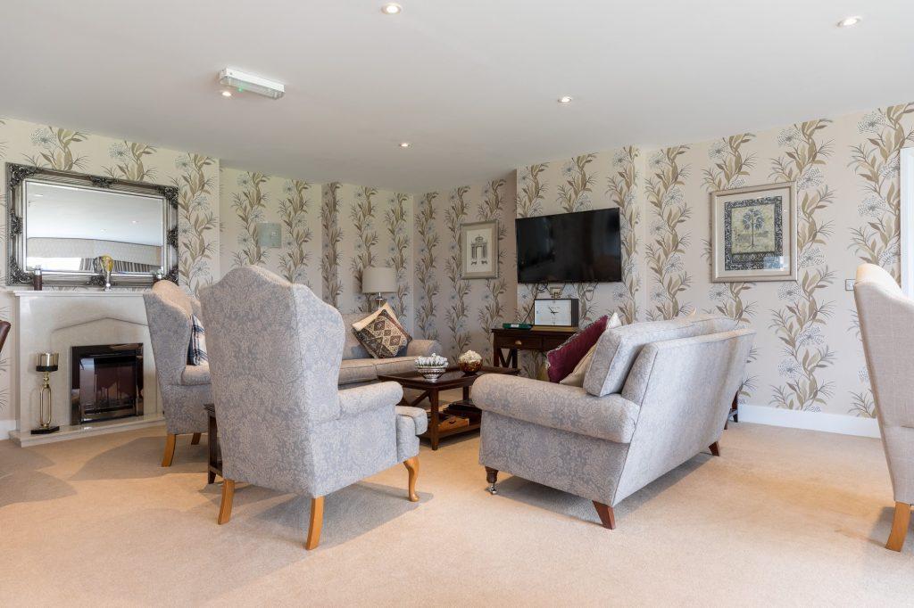 Living room, fireplace