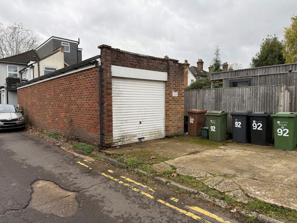 Side view of garage and driveway