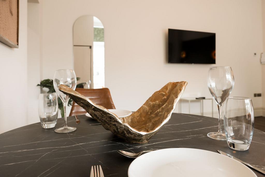 Stylish dining setup with modern decor...