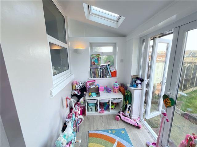Rear porch with sky-lights