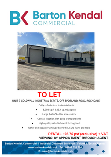 Warehouse to rent, Spotland Rd Rochdale OL12 7BD