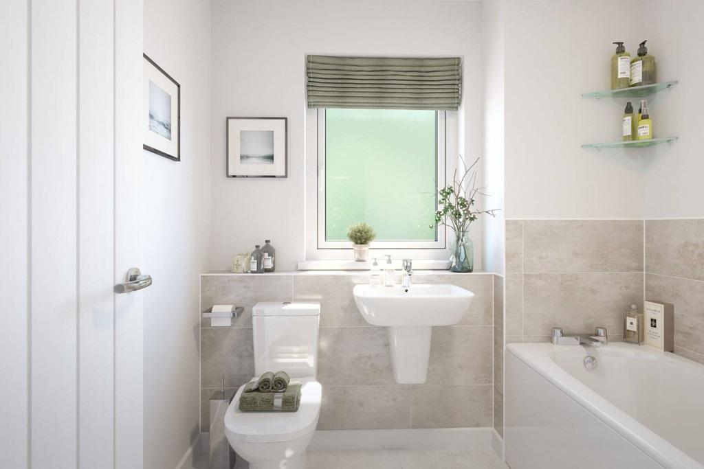 Modern family-friendly bathroom with a choice...