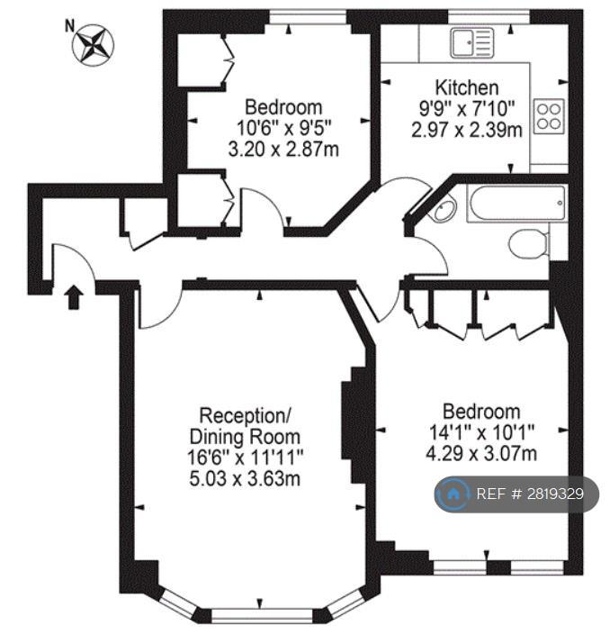 Floor Plan (646 Sq Ft)