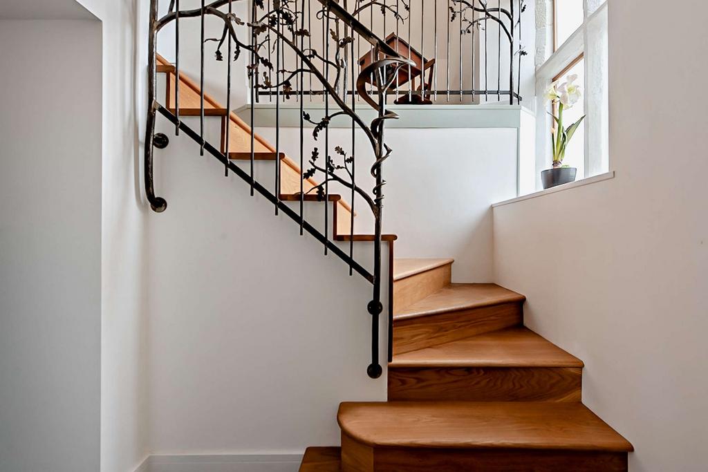 Entrance steps with locally crafted iron...